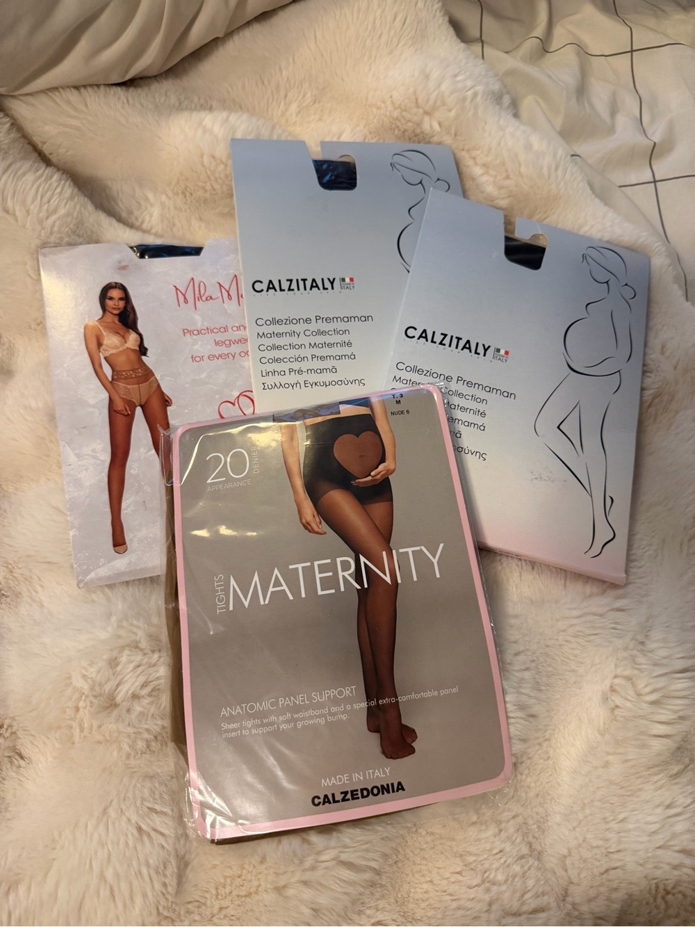 Set of Maternity Tights - 3 Black Sheer 20 Denier & 1 Nude Sheer